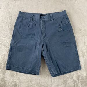 UNIS Field Cargo Shorts Men Medium‎ (32x9) Blue Chino Zip Fly Made in Korea